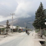 Village covered in ash